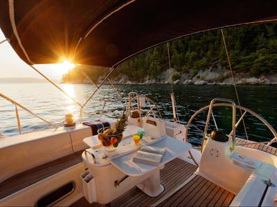 Deck of Freedom, a Bavaria 44 sailboat at Split, Croatia