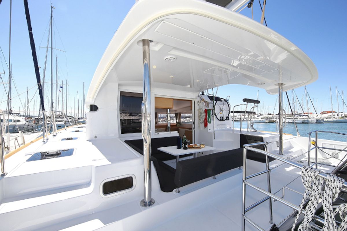 Exterior view of Gin Tonic, a Lagoon 39 catamaran at Općina Sukošan, Croatia