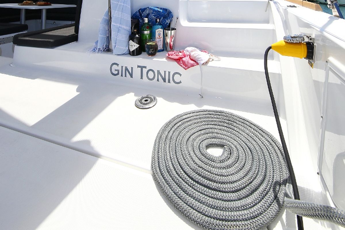 Deck of Gin Tonic, a Lagoon 39 catamaran at Općina Sukošan, Croatia