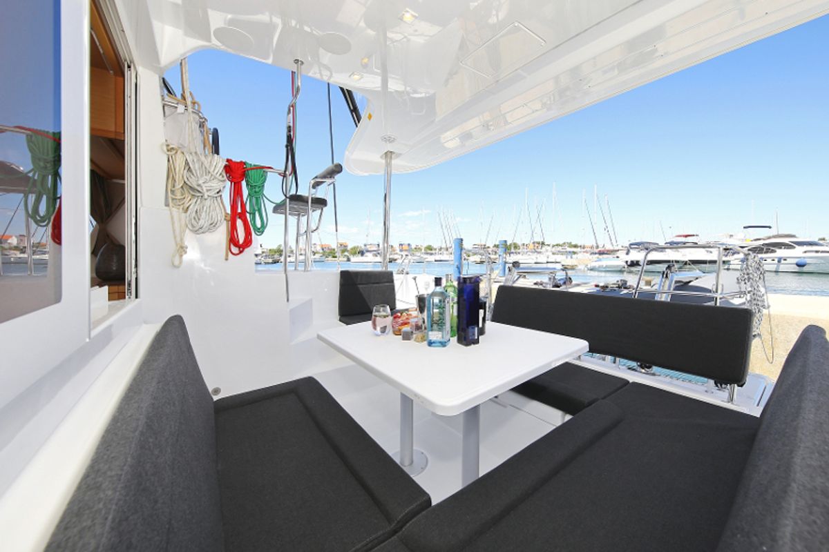 Deck of Gin Tonic, a Lagoon 39 catamaran at Općina Sukošan, Croatia