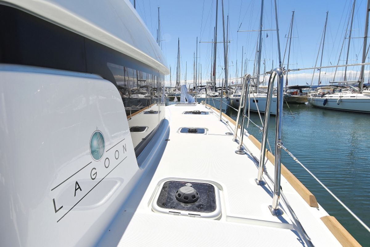 Deck of Gin Tonic, a Lagoon 39 catamaran at Općina Sukošan, Croatia