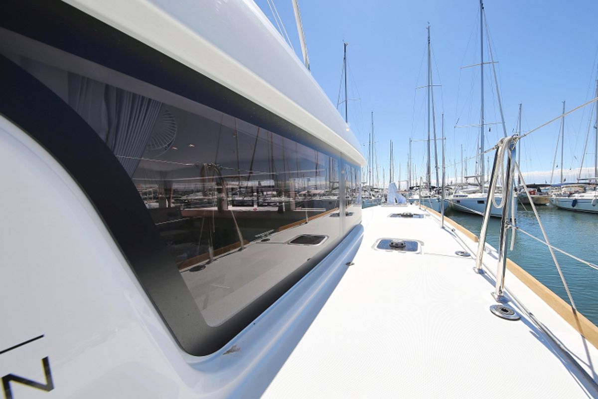 Exterior view of Gin Tonic, a Lagoon 39 catamaran at Općina Sukošan, Croatia