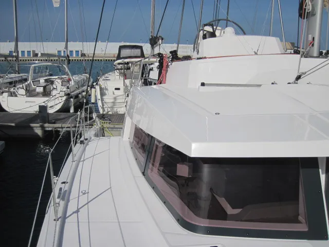 Patrizia, a Bali 4.3 catamaran at Capo d'Orlando, Italy