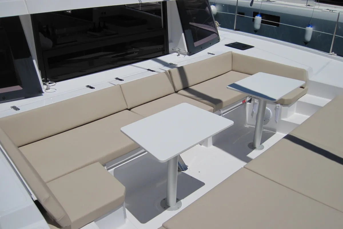 Patrizia, a Bali 4.3 catamaran at Capo d'Orlando, Italy