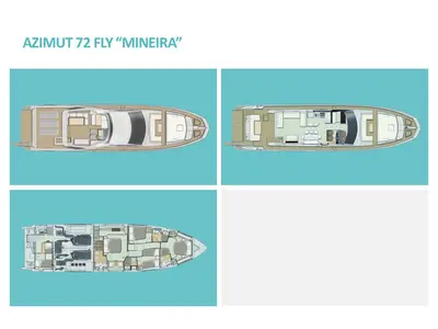 Floor plan of Mineira, a Azimut 72 yacht at Grad Šibenik, Croatia