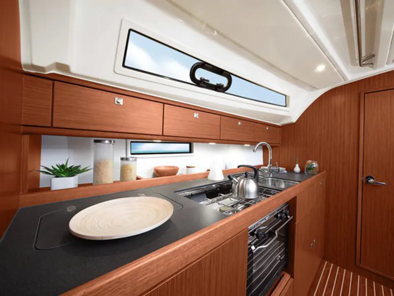 Galley of Urze, a Bavaria Cruiser 41 sailboat at Ponta Delgada, Portugal