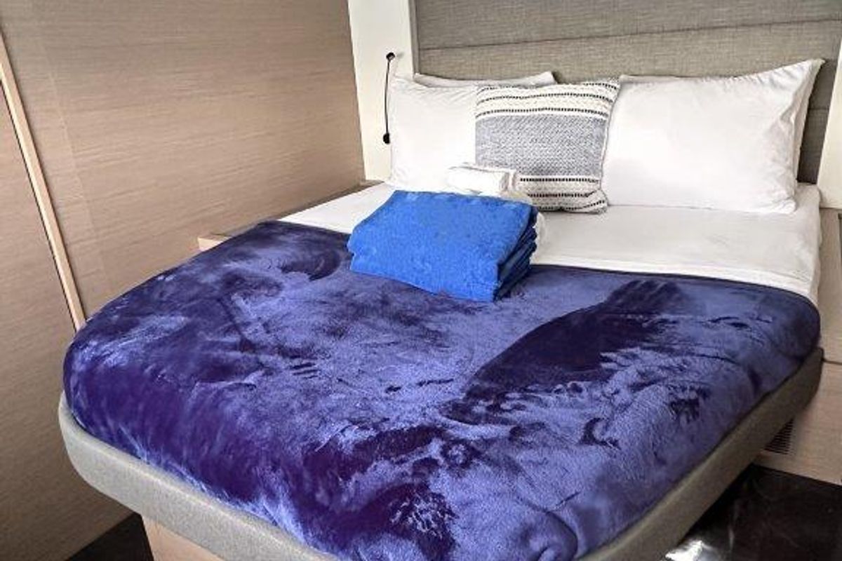 Cabin on Stargazer, a Fountaine Pajot Tanna 47 catamaran at Road Town, British Virgin Islands