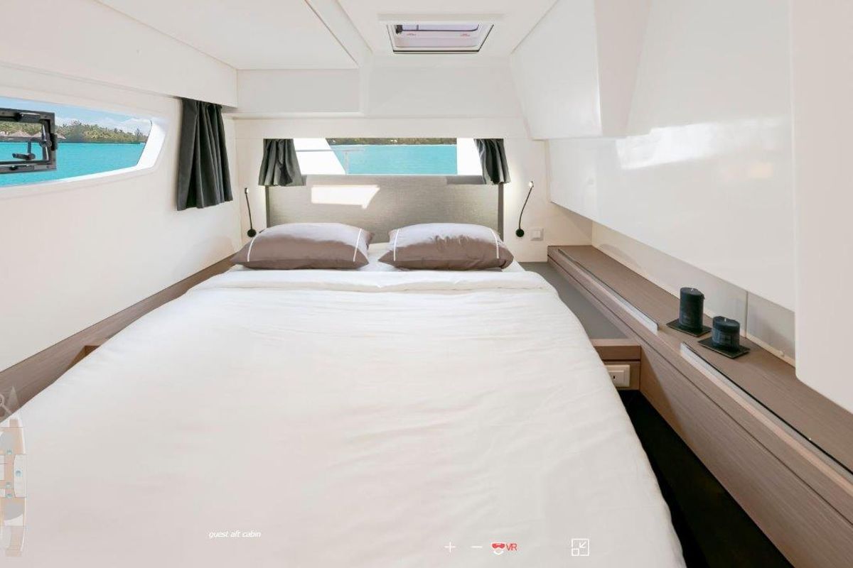 Cabin on Stargazer, a Fountaine Pajot Tanna 47 catamaran at Road Town, British Virgin Islands