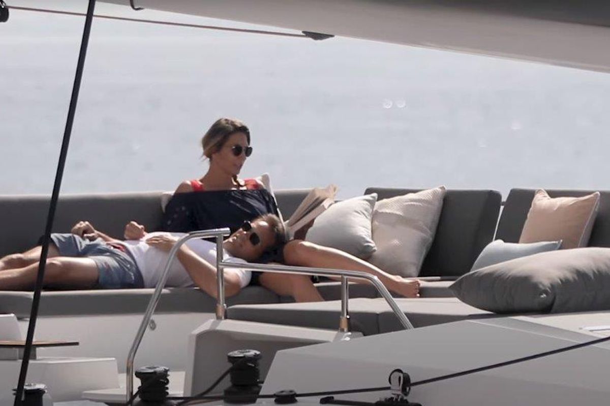 Deck of Stargazer, a Fountaine Pajot Tanna 47 catamaran at Road Town, British Virgin Islands