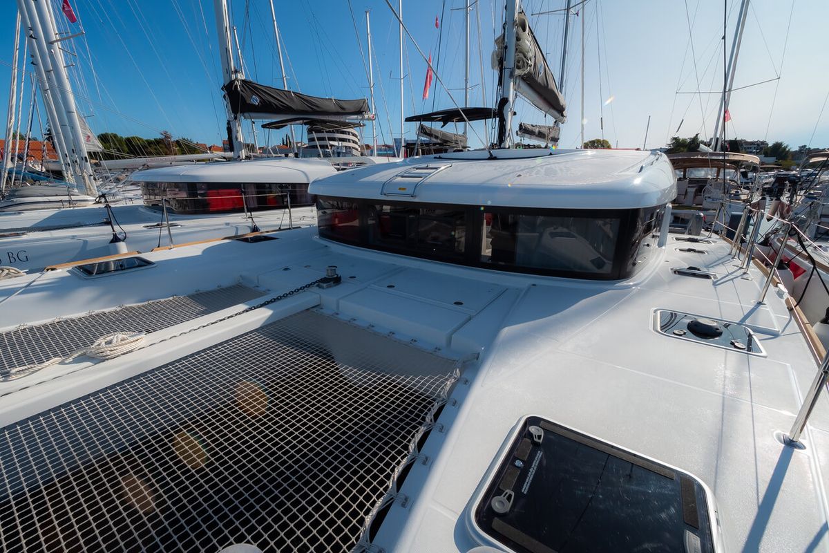 Deck of You, a Lagoon 40 catamaran at Grad Biograd na Moru, Croatia