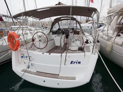 Cockpit of Erin, a Jeanneau Sun Odyssey 379 sailboat at San Miguel de Abona, Spain