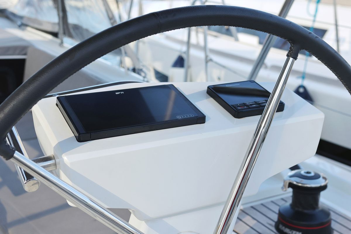 Cockpit of Anne, a Beneteau Oceanis 46.1 sailboat at Grad Vodice, Croatia