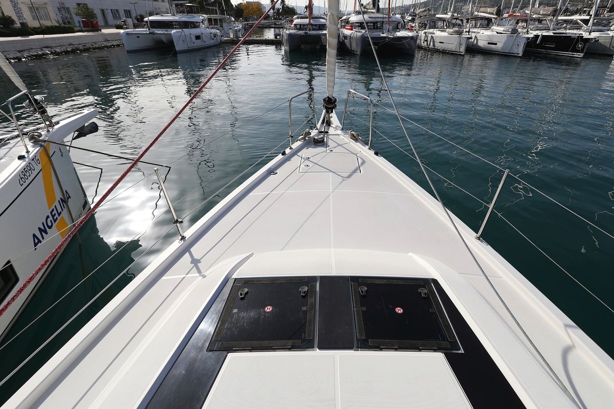 Exterior view of Anne, a Beneteau Oceanis 46.1 sailboat at Grad Vodice, Croatia