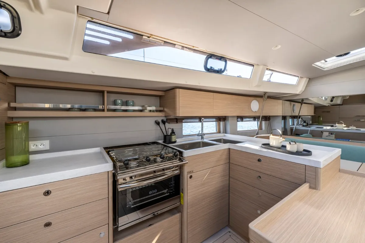 Galley of Tinčika, a Beneteau Oceanis 52 sailboat at Split, Croatia