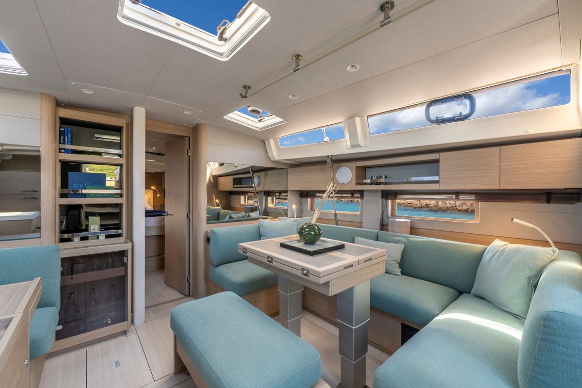 Salon of Tinčika, a Beneteau Oceanis 52 sailboat at Split, Croatia