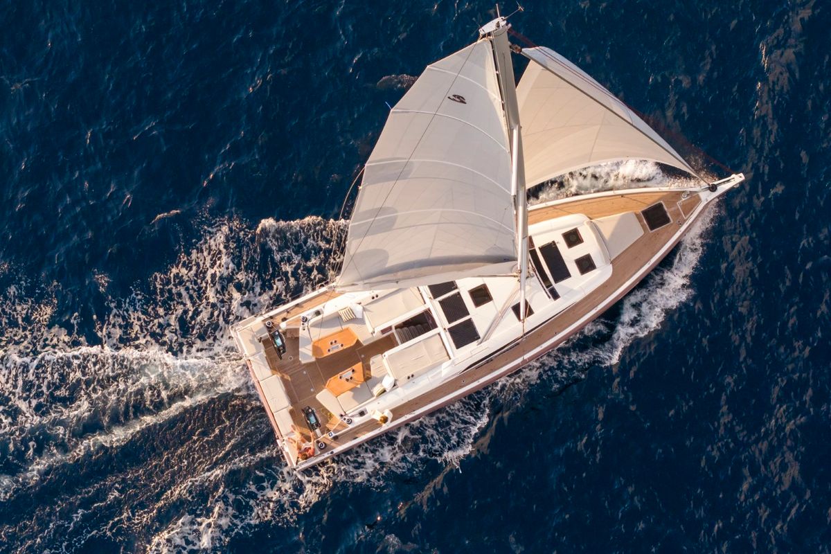 Exterior view of Tinčika, a Beneteau Oceanis 52 sailboat at Split, Croatia