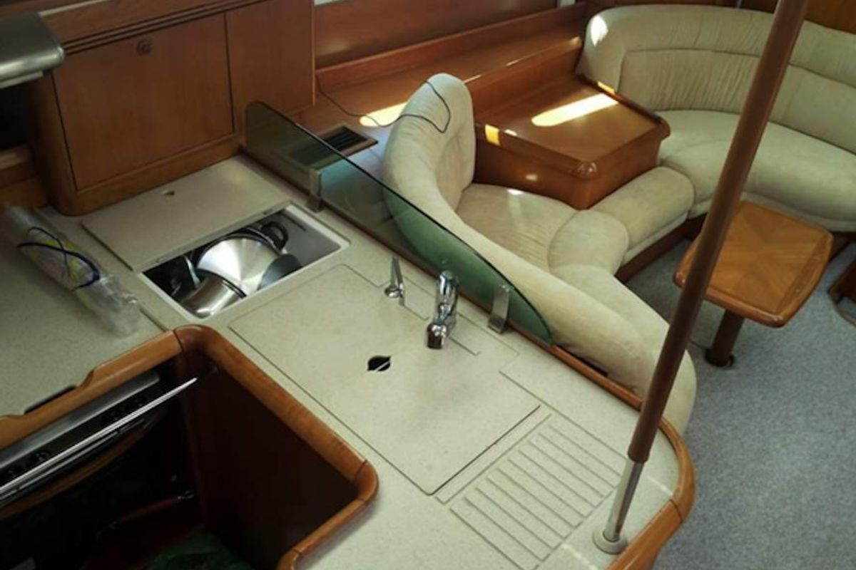 Galley of Mata, a Jeanneau Sun Odyssey 54DS sailboat at Pisticci, Italy
