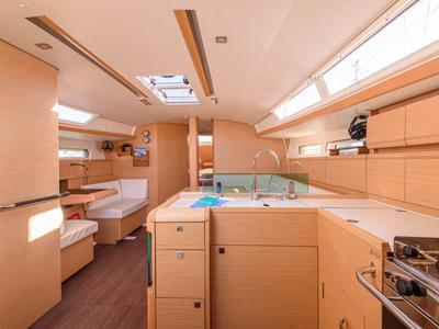 Galley of Birbona, a Jeanneau Sun Odyssey 449 sailboat at San Vincenzo, Italy