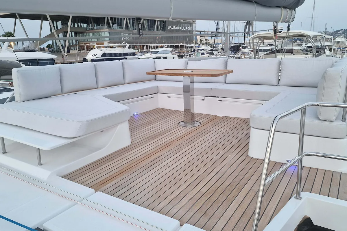 Carlota I, a Aventura Catamarans Aventura 45 catamaran at Grimaud, France