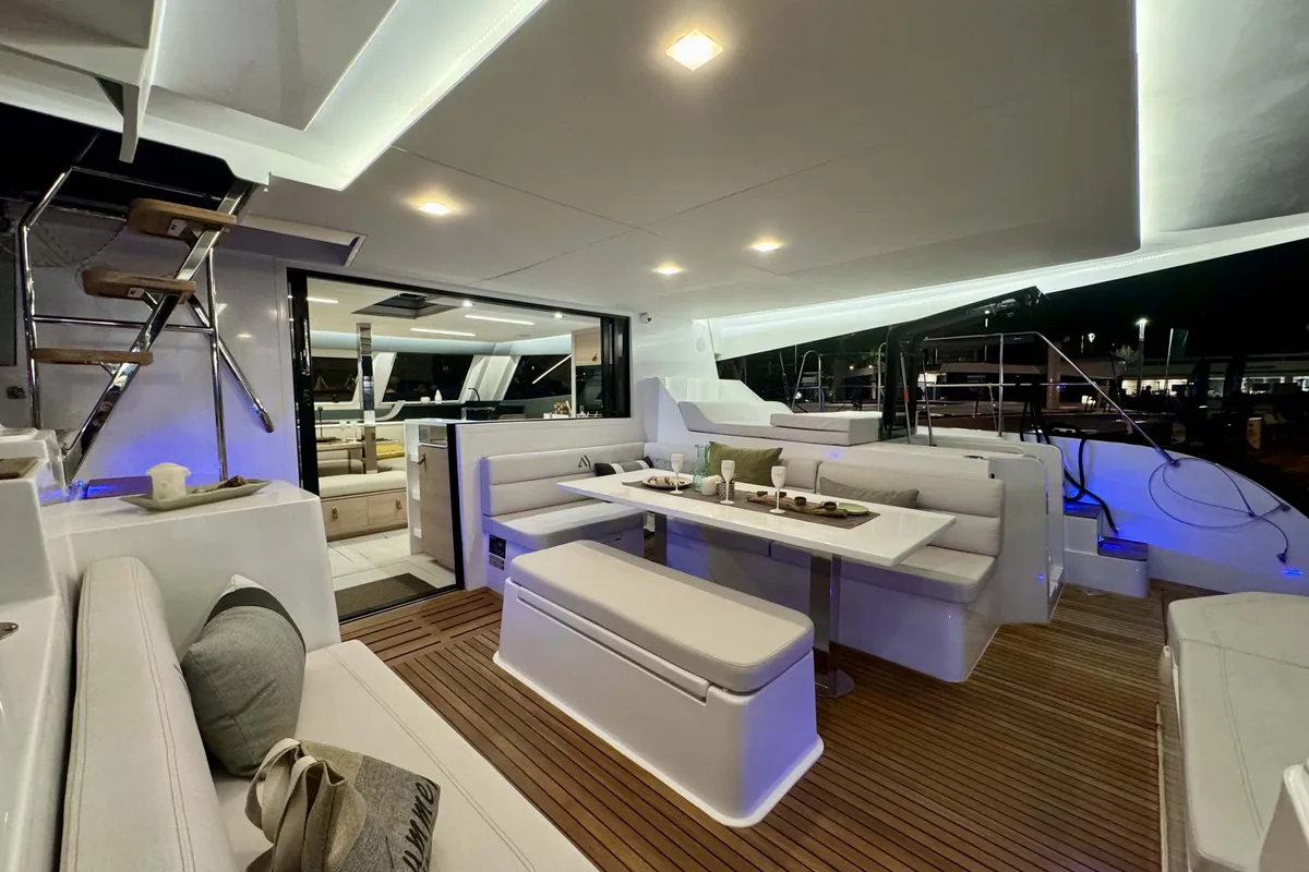 Carlota I, a Aventura Catamarans Aventura 45 catamaran at Grimaud, France