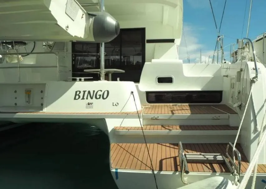 Deck of Bingo, a Lagoon 42 catamaran at Seychelles, Mahe, Seychelles