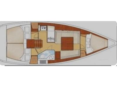Floor plan of Nikoleta, a Beneteau Oceanis 34 sailboat at Municipal Unit of Ellomenos, Greece