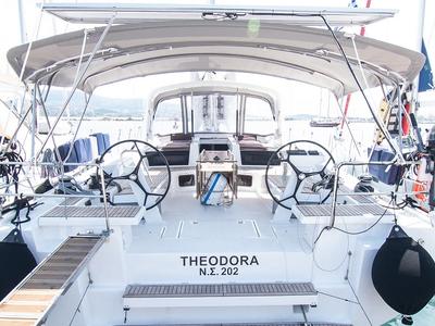 Cockpit of Theodora, a Beneteau Oceanis 51.1 sailboat at Municipal Unit of Lefkada, Greece