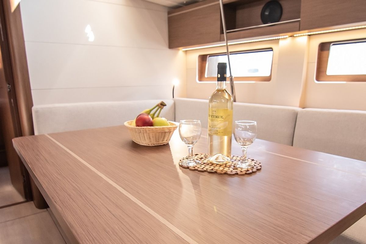 Salon of Theodora, a Beneteau Oceanis 51.1 sailboat at Municipal Unit of Lefkada, Greece