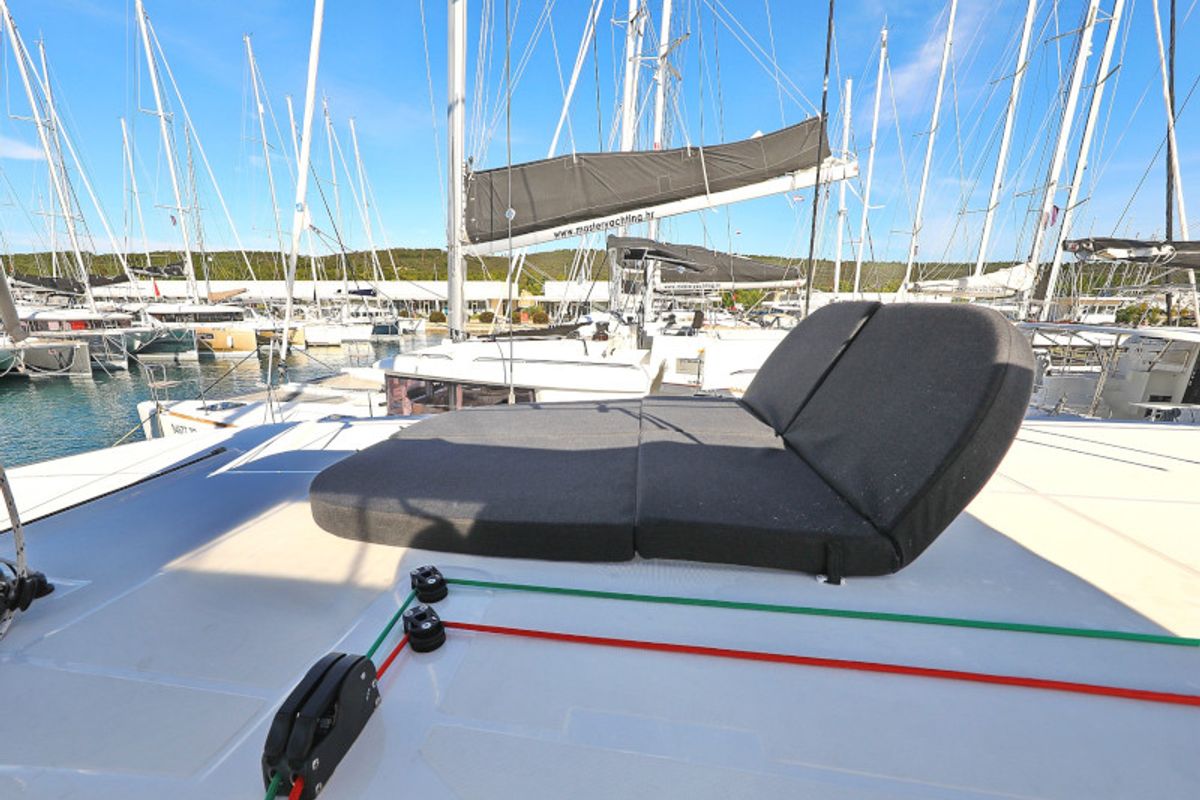 Deck of Sea Ya, a Lagoon 42 catamaran at Općina Sukošan, Croatia