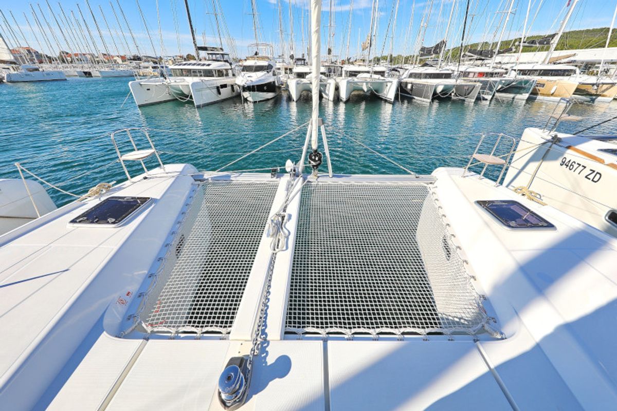 Deck of Sea Ya, a Lagoon 42 catamaran at Općina Sukošan, Croatia