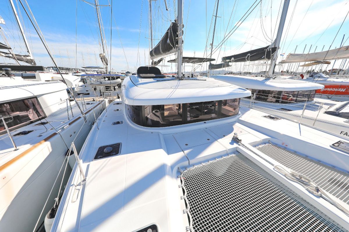 Exterior view of Sea Ya, a Lagoon 42 catamaran at Općina Sukošan, Croatia