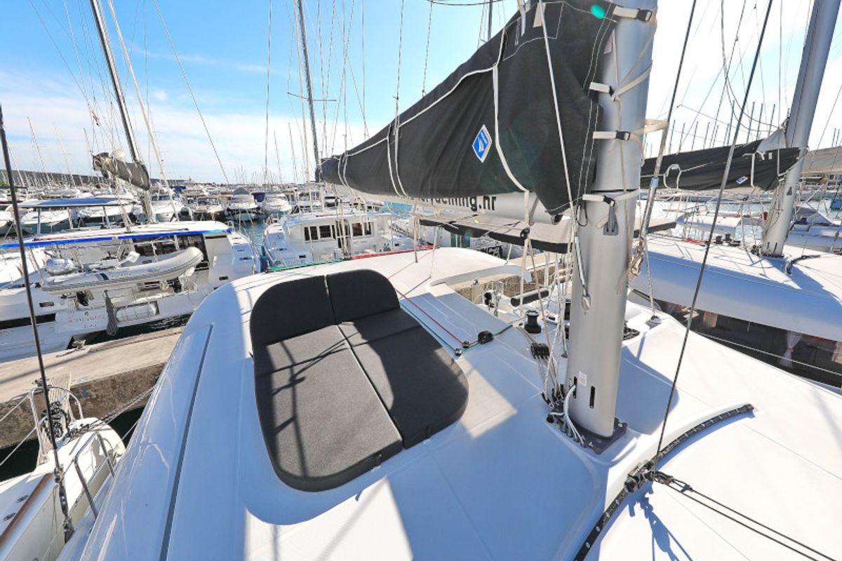 Deck of Sea Ya, a Lagoon 42 catamaran at Općina Sukošan, Croatia
