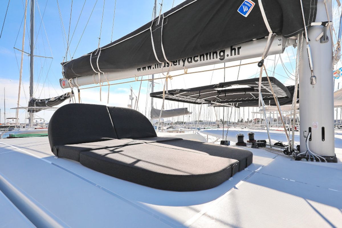 Deck of Sea Ya, a Lagoon 42 catamaran at Općina Sukošan, Croatia