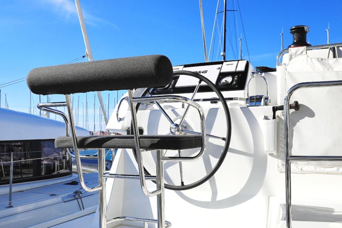 Cockpit of Sea Ya, a Lagoon 42 catamaran at Općina Sukošan, Croatia