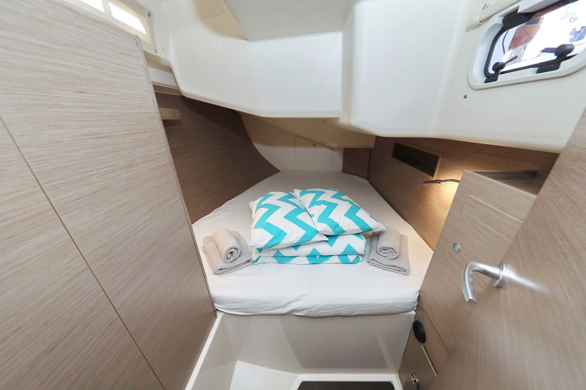 Cabin on Magic Moments, a Hanse Yachts Hanse 458 sailboat at Seget Donji, Croatia