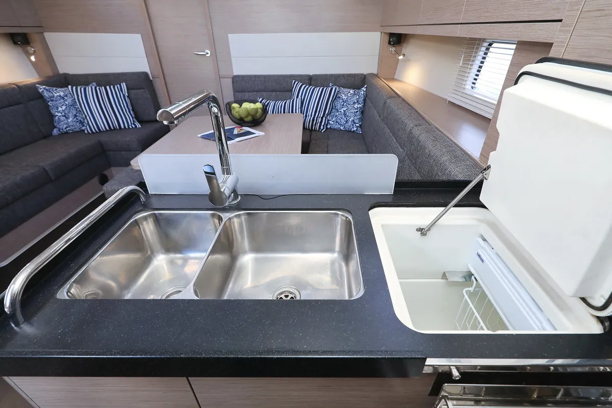 Galley of Magic Moments, a Hanse Yachts Hanse 458 sailboat at Seget Donji, Croatia