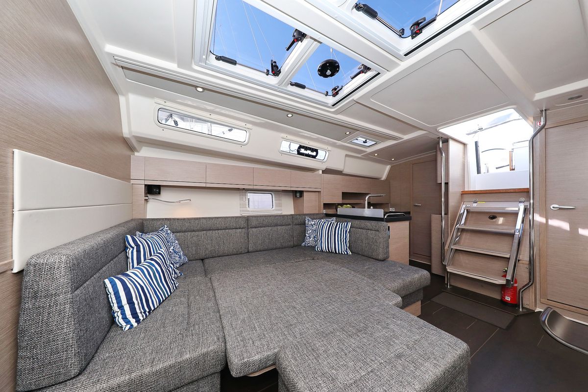 Salon of Magic Moments, a Hanse Yachts Hanse 458 sailboat at Seget Donji, Croatia