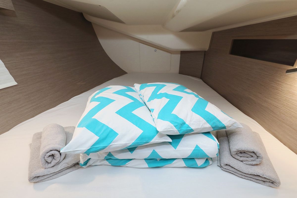 Cabin on Magic Moments, a Hanse Yachts Hanse 458 sailboat at Seget Donji, Croatia
