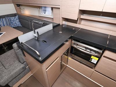 Galley of Magic Moments, a Hanse Yachts Hanse 458 sailboat at Seget Donji, Croatia
