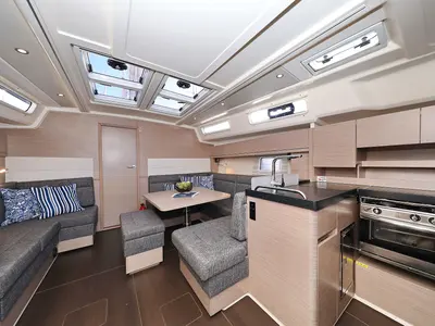 Salon of Magic Moments, a Hanse Yachts Hanse 458 sailboat at Seget Donji, Croatia
