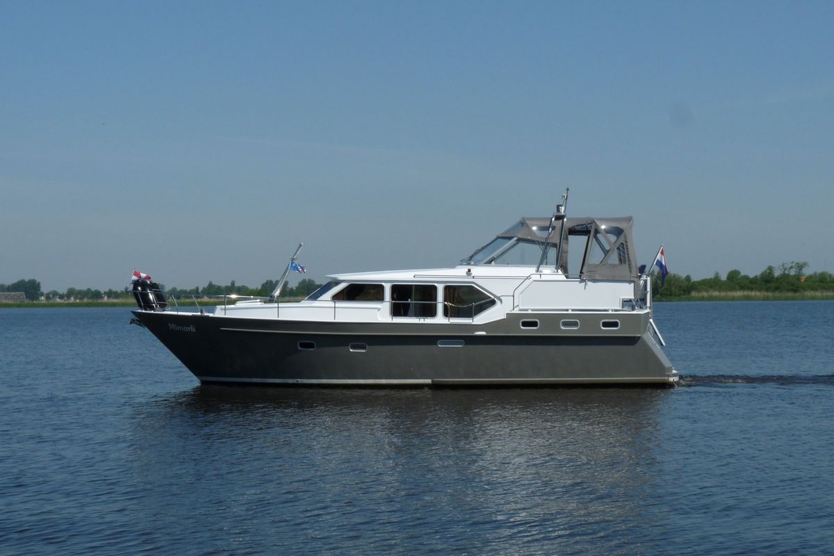 Exterior view of Mimarli, a Gulet Funcraft 1200 motorboat at Akkrum, Netherlands