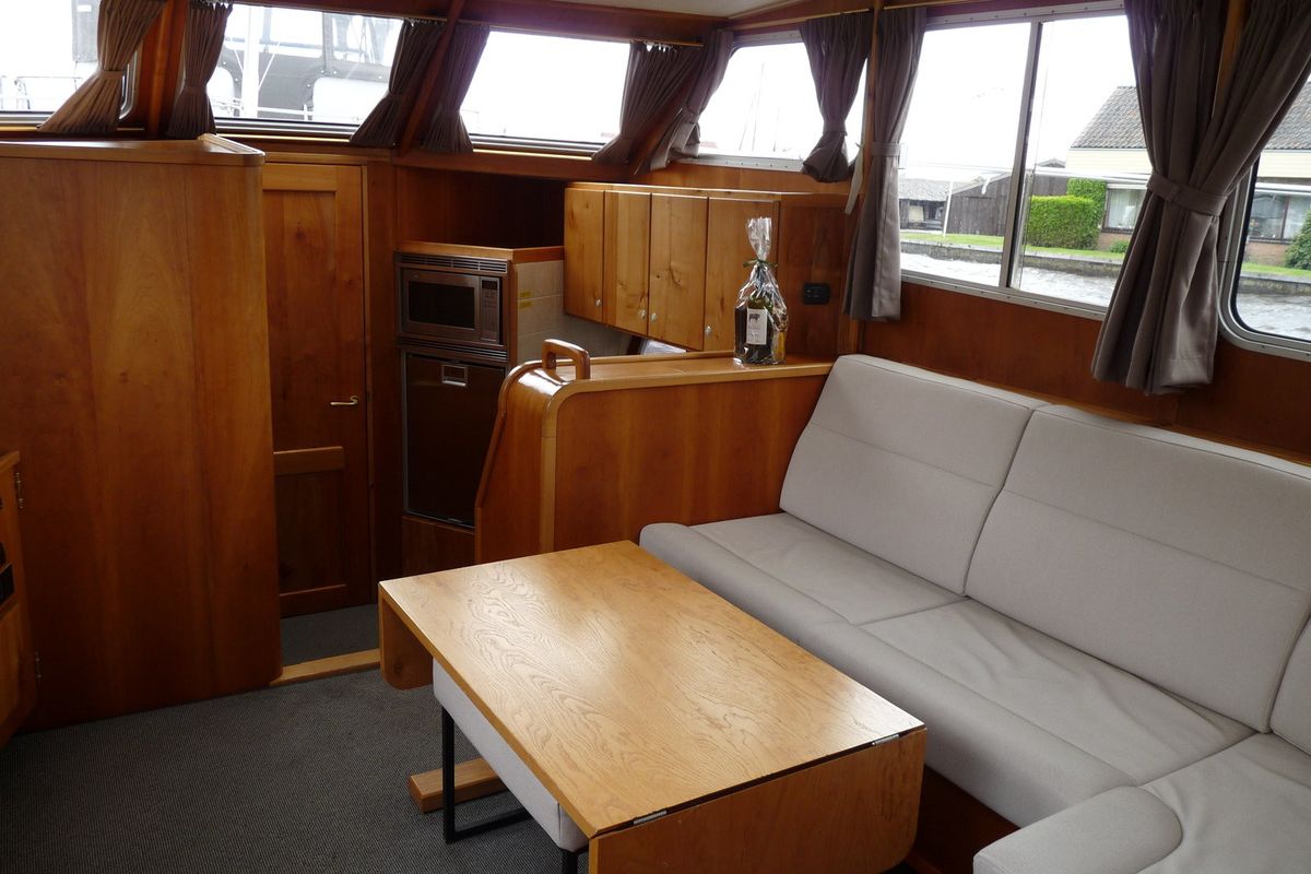 Salon of Mimarli, a Gulet Funcraft 1200 motorboat at Akkrum, Netherlands