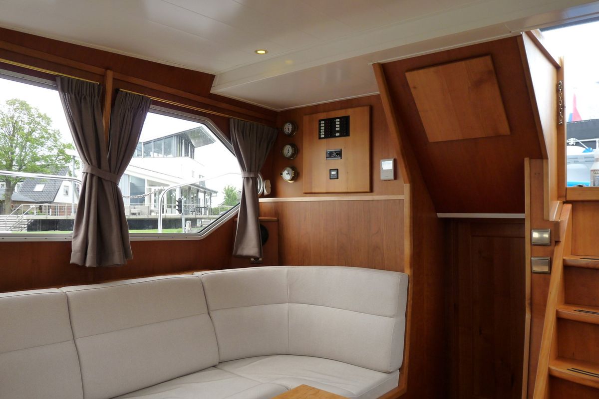 Salon of Mimarli, a Gulet Funcraft 1200 motorboat at Akkrum, Netherlands