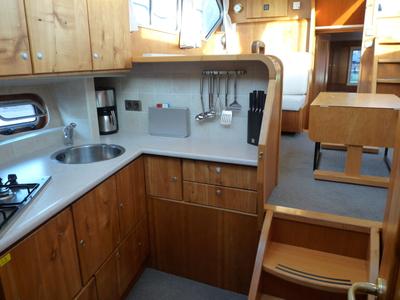 Galley of Mimarli, a Gulet Funcraft 1200 motorboat at Akkrum, Netherlands