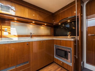 Galley of Nefertiti, a Princess Yachts Princess 54 motorboat at Panaji, India