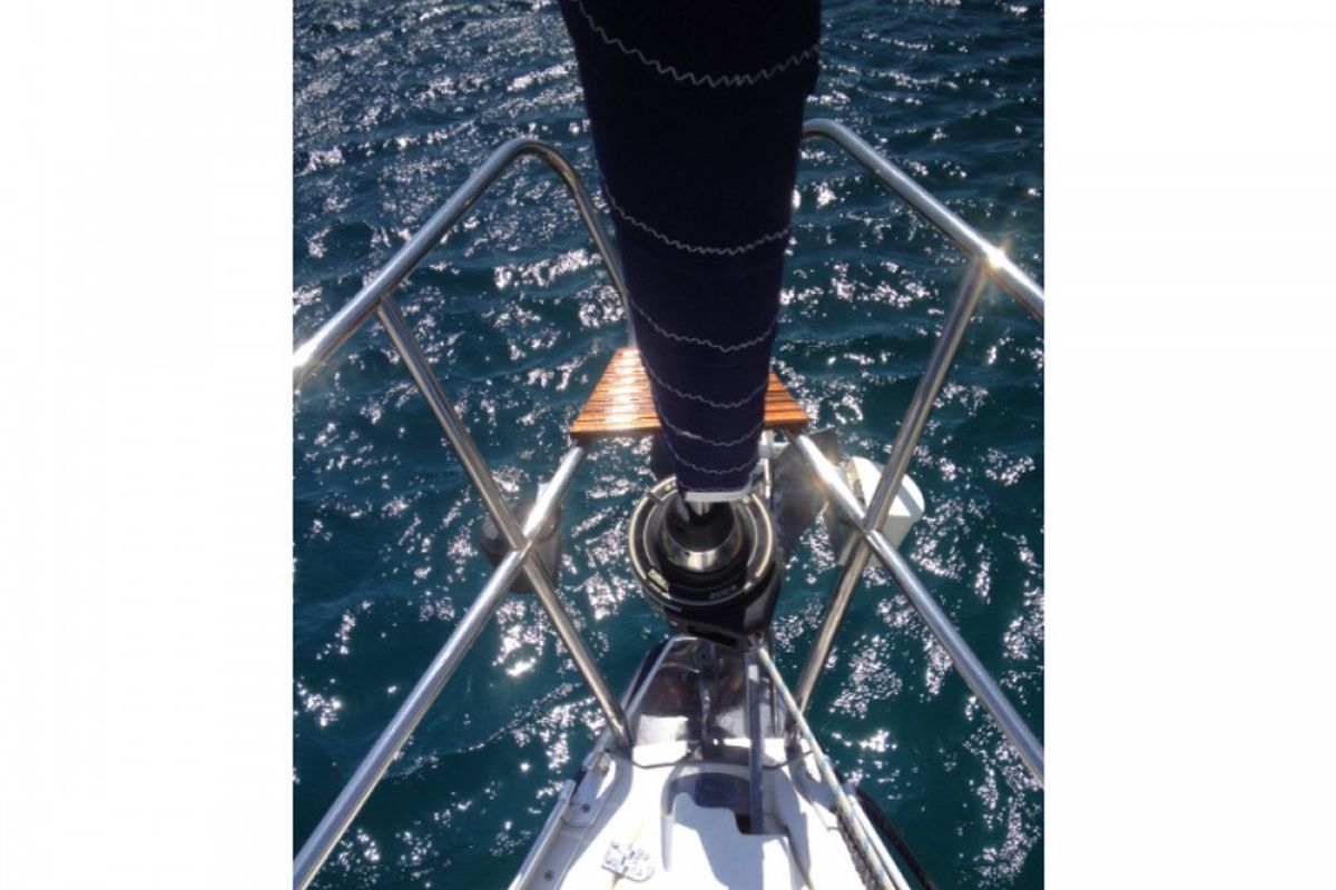 Deck of Miri, a Elan 340 sailboat at Općina Sveti Filip i Jakov, Croatia
