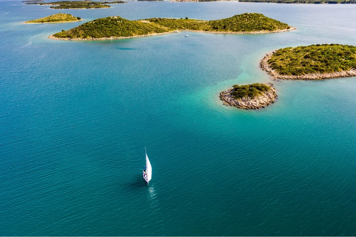 Exterior view of Miri, a Elan 340 sailboat at Općina Sveti Filip i Jakov, Croatia