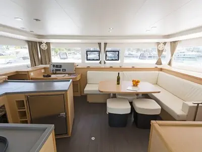 Salon of Anna Tessa, a Lagoon 450 F catamaran at Municipal Unit of Ellomenos, Greece