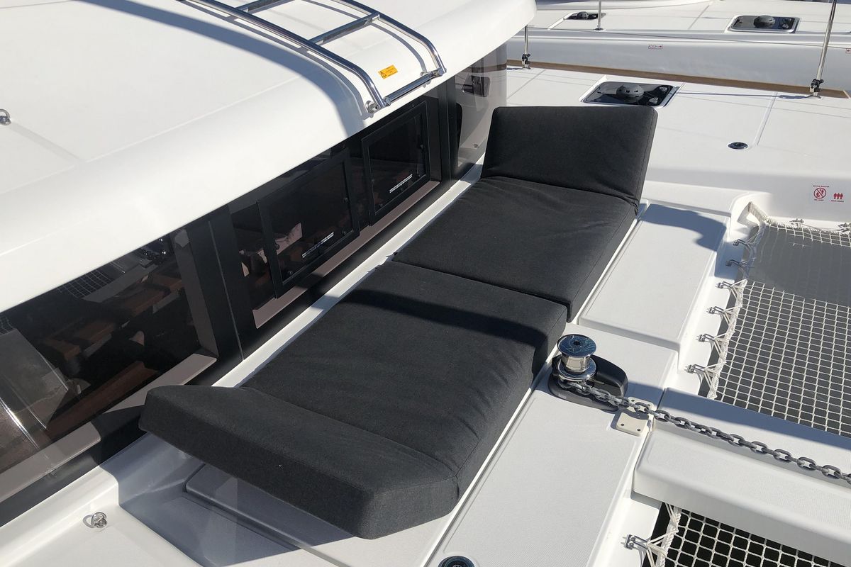 Deck of Geo, a Lagoon 40 catamaran at Puntone di Scarlino, Italy