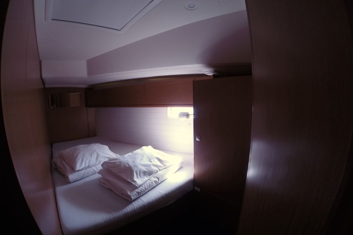 Cabin on Eurydika, a Bavaria Cruiser 46 sailboat at Zadar, Croatia